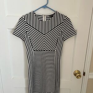 Chicwish Black and White Striped Dress